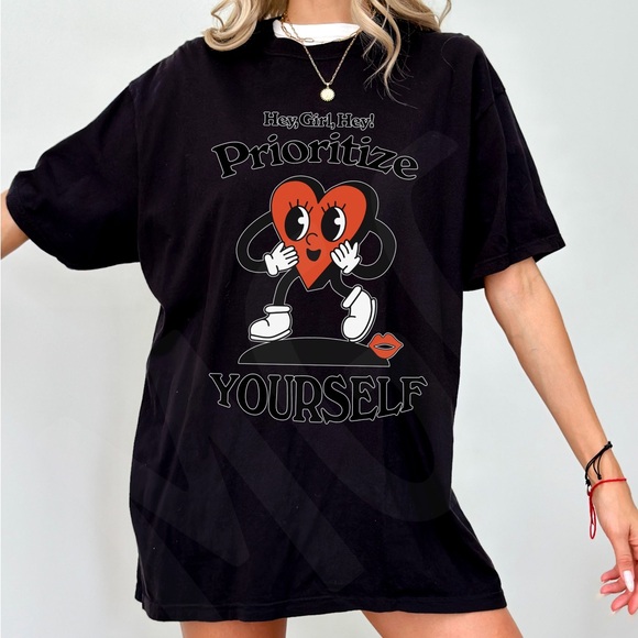 🚨 SALE 🚨 Comfort Colors Prioritize Yourself Graphic Tee - Picture 2 of 11